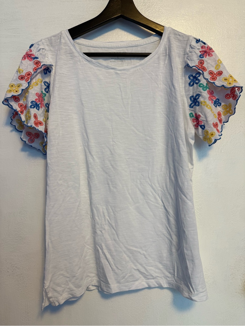 Talbots Embroidered Tulip-Sleeve T-Shirt